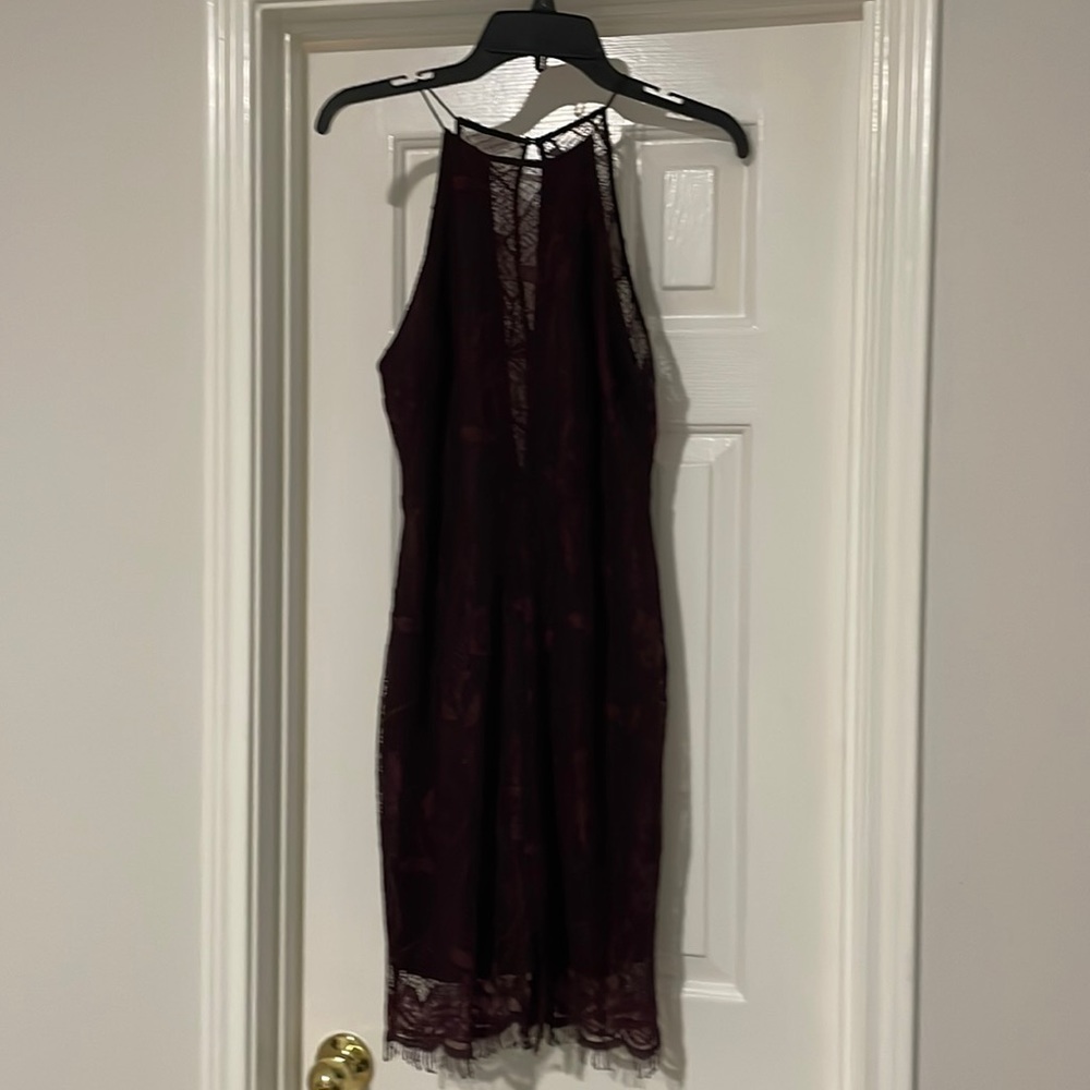 Sexy maroon dress.